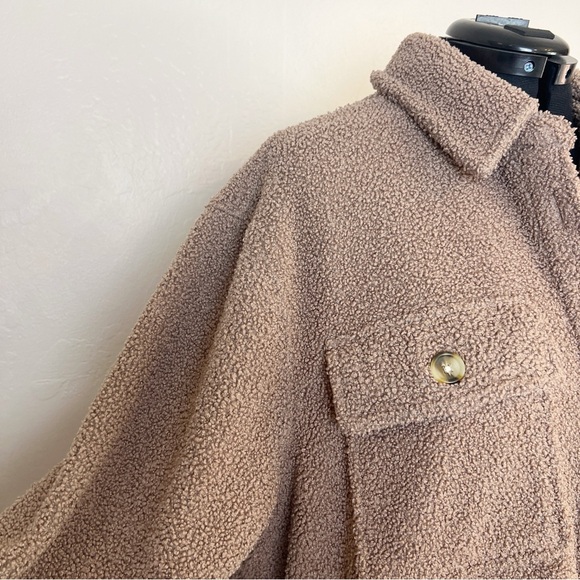 ✖️SOLD✖️•ABERCROMBIE & FITCH• Sherpa Shirt Jacket in Taupe Size XXL - Picture 5 of 14